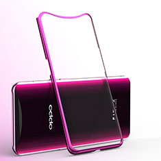 Ultra-thin Transparent TPU Soft Case Cover H01 for Oppo Find X Hot Pink