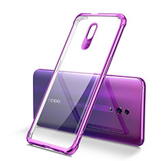 Ultra-thin Transparent TPU Soft Case Cover H01 for Oppo Reno Purple