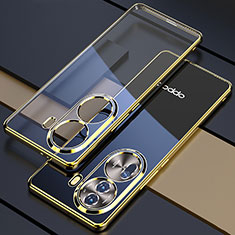 Ultra-thin Transparent TPU Soft Case Cover H01 for Oppo Reno11 Pro 5G Gold