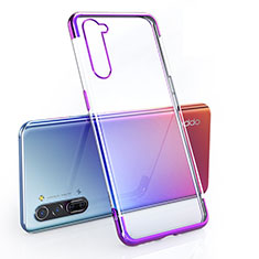 Ultra-thin Transparent TPU Soft Case Cover H01 for Oppo Reno3 Purple