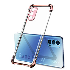 Ultra-thin Transparent TPU Soft Case Cover H01 for Oppo Reno4 5G Rose Gold