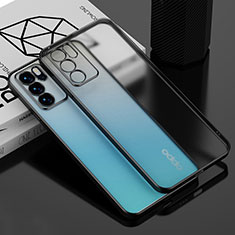 Ultra-thin Transparent TPU Soft Case Cover H01 for Oppo Reno6 5G Black