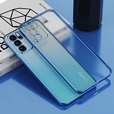 Ultra-thin Transparent TPU Soft Case Cover H01 for Oppo Reno6 5G Blue