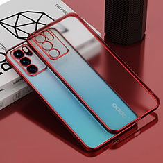 Ultra-thin Transparent TPU Soft Case Cover H01 for Oppo Reno6 5G Red