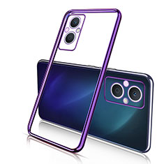 Ultra-thin Transparent TPU Soft Case Cover H01 for Oppo Reno8 Lite 5G Purple