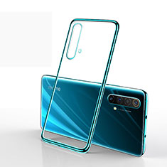 Ultra-thin Transparent TPU Soft Case Cover H01 for Realme X50 5G Cyan