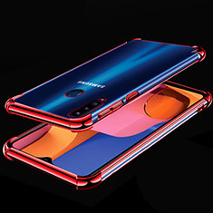 Ultra-thin Transparent TPU Soft Case Cover H01 for Samsung Galaxy A20s Red