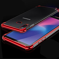 Ultra-thin Transparent TPU Soft Case Cover H01 for Samsung Galaxy A6s Red