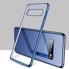 Ultra-thin Transparent TPU Soft Case Cover H01 for Samsung Galaxy S10 Blue