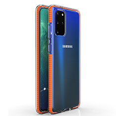 Ultra-thin Transparent TPU Soft Case Cover H01 for Samsung Galaxy S20 Plus Orange