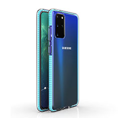 Ultra-thin Transparent TPU Soft Case Cover H01 for Samsung Galaxy S20 Plus Sky Blue