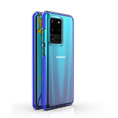Ultra-thin Transparent TPU Soft Case Cover H01 for Samsung Galaxy S20 Ultra 5G Blue