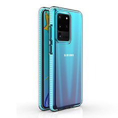 Ultra-thin Transparent TPU Soft Case Cover H01 for Samsung Galaxy S20 Ultra 5G Sky Blue