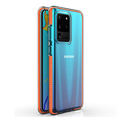 Ultra-thin Transparent TPU Soft Case Cover H01 for Samsung Galaxy S20 Ultra Orange