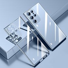 Ultra-thin Transparent TPU Soft Case Cover H01 for Samsung Galaxy S22 Ultra 5G Blue