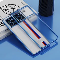 Ultra-thin Transparent TPU Soft Case Cover H01 for Vivo iQOO 9 5G Blue