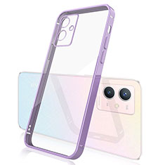Ultra-thin Transparent TPU Soft Case Cover H01 for Vivo iQOO Z6 5G Purple