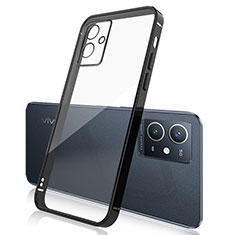 Ultra-thin Transparent TPU Soft Case Cover H01 for Vivo T1 5G India Black