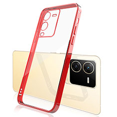 Ultra-thin Transparent TPU Soft Case Cover H01 for Vivo V25 Pro 5G Red