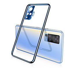 Ultra-thin Transparent TPU Soft Case Cover H01 for Vivo X50 Pro 5G Blue