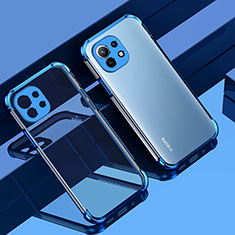 Ultra-thin Transparent TPU Soft Case Cover H01 for Xiaomi Mi 11 Lite 4G Blue