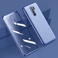 Ultra-thin Transparent TPU Soft Case Cover H01 for Xiaomi Redmi 9 Blue