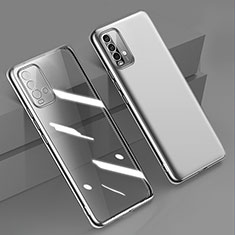 Ultra-thin Transparent TPU Soft Case Cover H01 for Xiaomi Redmi 9T 4G Silver