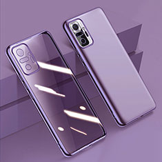 Ultra-thin Transparent TPU Soft Case Cover H01 for Xiaomi Redmi Note 10 Pro 4G Purple