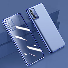Ultra-thin Transparent TPU Soft Case Cover H01 for Xiaomi Redmi Note 9 4G Blue