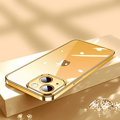 Ultra-thin Transparent TPU Soft Case Cover H02 for Apple iPhone 13 Mini Gold