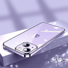 Ultra-thin Transparent TPU Soft Case Cover H02 for Apple iPhone 13 Mini Purple