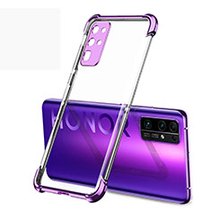 Ultra-thin Transparent TPU Soft Case Cover H02 for Huawei Honor 30 Purple
