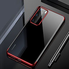 Ultra-thin Transparent TPU Soft Case Cover H02 for Huawei P40 Pro Red