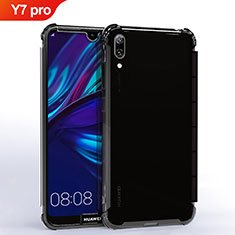Ultra-thin Transparent TPU Soft Case Cover H02 for Huawei Y7 (2019) Black