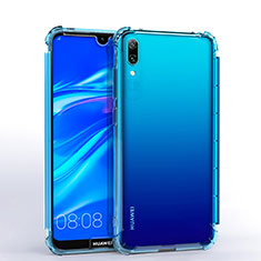 Ultra-thin Transparent TPU Soft Case Cover H02 for Huawei Y7 (2019) Sky Blue