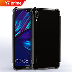 Ultra-thin Transparent TPU Soft Case Cover H02 for Huawei Y7 Prime (2019) Black
