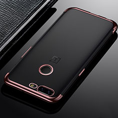 Ultra-thin Transparent TPU Soft Case Cover H02 for OnePlus 5T A5010 Rose Gold