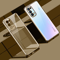 Ultra-thin Transparent TPU Soft Case Cover H02 for Oppo Find X3 Lite 5G Gold