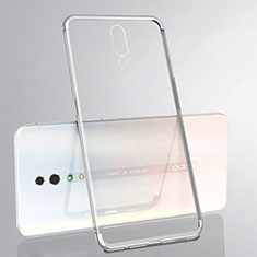 Ultra-thin Transparent TPU Soft Case Cover H02 for Oppo Reno Z Silver