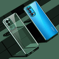 Ultra-thin Transparent TPU Soft Case Cover H02 for Oppo Reno5 5G Green