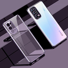 Ultra-thin Transparent TPU Soft Case Cover H02 for Oppo Reno5 5G Purple