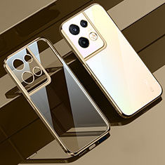 Ultra-thin Transparent TPU Soft Case Cover H02 for Oppo Reno8 5G Gold
