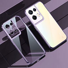 Ultra-thin Transparent TPU Soft Case Cover H02 for Oppo Reno8 5G Purple