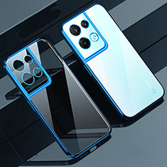 Ultra-thin Transparent TPU Soft Case Cover H02 for Oppo Reno8 Pro 5G Blue