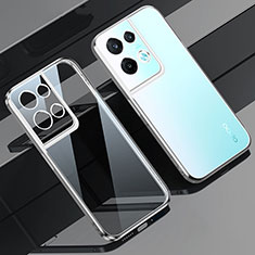 Ultra-thin Transparent TPU Soft Case Cover H02 for Oppo Reno9 Pro+ Plus 5G Silver