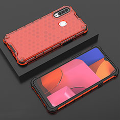 Ultra-thin Transparent TPU Soft Case Cover H02 for Samsung Galaxy A20s Red