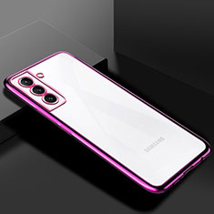 Ultra-thin Transparent TPU Soft Case Cover H02 for Samsung Galaxy S21 5G Purple