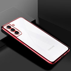 Ultra-thin Transparent TPU Soft Case Cover H02 for Samsung Galaxy S21 5G Red