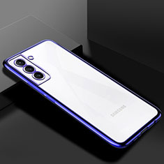 Ultra-thin Transparent TPU Soft Case Cover H02 for Samsung Galaxy S21 FE 5G Blue