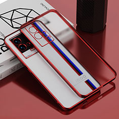 Ultra-thin Transparent TPU Soft Case Cover H02 for Vivo iQOO 8 5G Red